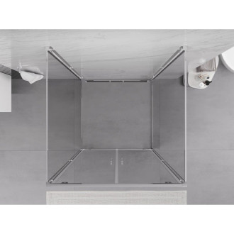 Mexen Exo-3S kabina prysznicowa 3-ścienna uchylna 100 x 100 cm, transparent, chrom - 8182-100-100-01-00-3S