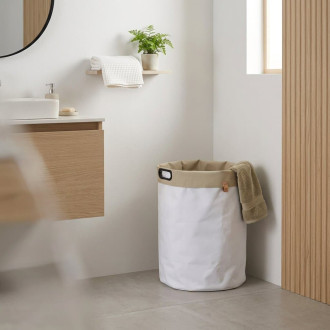 Oboustranný koš na prádlo SAT bílá/béžová SATDKOSBBE