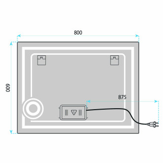 REA Zrcadlo LED 80x60cm HAVEN HOM-01806