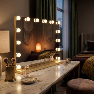 Zrcadlo LED HOLLYWOOD L.Gold 80x60