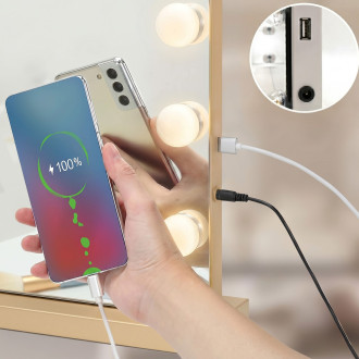 Zrcadlo LED HOLLYWOOD L.Gold 80x60