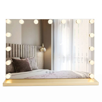 REA Zrcadlo LED HOLLYWOOD L.Gold HOM-12012