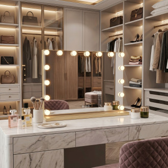 Zrcadlo LED HOLLYWOOD L.Gold