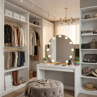 Zrcadlo LED HOLLYWOOD L. Gold 50 cm