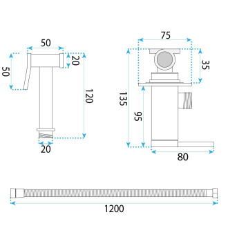 Bidetová baterie Rea Foster Brush Gold