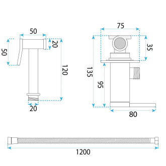 Bidetová baterie Rea Foster Brush Copper