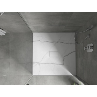 Mexen Hugo brodzik kwadratowy SMC 100 x 100 cm, biały kamień - 42151010