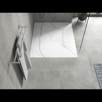 Mexen Hugo brodzik prostokątny SMC 120 x 100 cm, biały kamień - 42151012