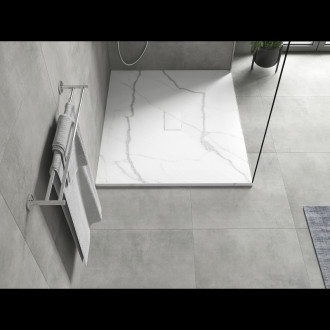 Mexen Hugo brodzik prostokątny SMC 120 x 100 cm, biały kamień - 42151012