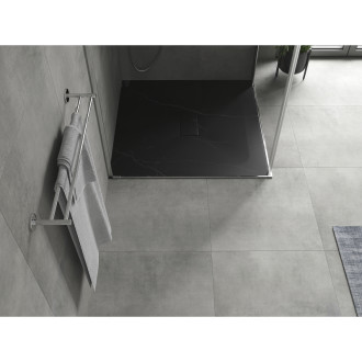 Mexen Hugo brodzik kwadratowy SMC 100 x 100 cm, czarny kamień - 42751010