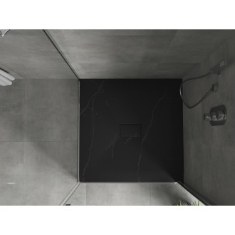 Mexen Hugo brodzik kwadratowy SMC 100 x 100 cm, czarny kamień - 42751010