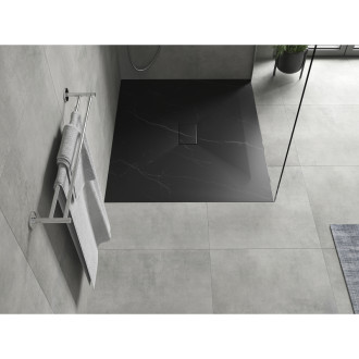 Mexen Hugo brodzik prostokątny SMC 120 x 100 cm, czarny kamień - 42751012
