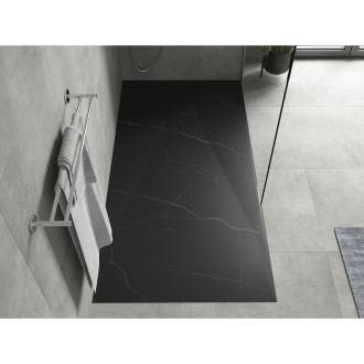 Mexen Hugo brodzik prostokątny SMC 170 x 80 cm, czarny kamień - 42758017