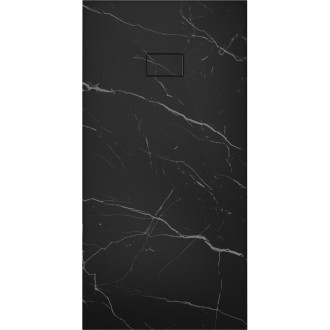 Mexen Hugo brodzik prostokątny SMC 170 x 80 cm, czarny kamień - 42758017