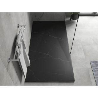 Mexen Hugo brodzik prostokątny SMC 180 x 80 cm, czarny kamień - 42758018