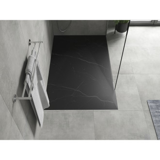 Mexen Hugo brodzik prostokątny SMC 160 x 90 cm, czarny kamień - 42759016