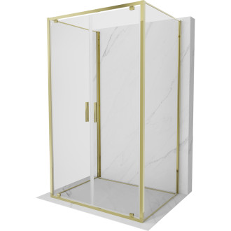 Mexen Exo-3S třístěnný výklopný sprchový kout 90 x 85 cm, průhledný, zlatý - 8182-090-085-50-00-3S