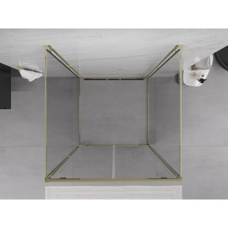 Mexen Exo-3S kabina prysznicowa 3-ścienna uchylna 100 x 100 cm, transparent, złota - 8182-100-100-50-00-3S