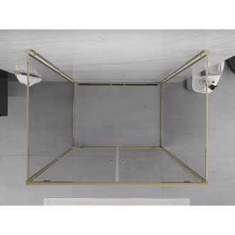 Mexen Exo-3S kabina prysznicowa 3-ścienna uchylna 120 x 100 cm, transparent, złota - 8182-120-100-50-00-3S