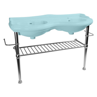 RETRO konstrukce pro dvojumyvadlo 120cm s poličkou, chrom