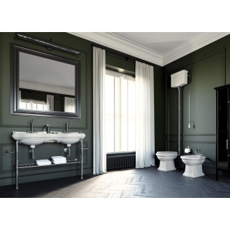 RETRO konstrukce pro dvojumyvadlo 120cm s poličkou, chrom