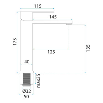 Koupelnová baterie Rea Hunter Brush Gold Low