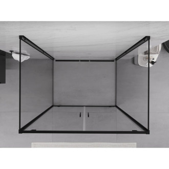 Mexen Exo-3S kabina prysznicowa 3-ścienna uchylna 110 x 85 cm, transparent, czarna - 8182-110-085-70-00-3S