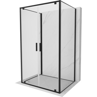 Mexen Exo-3S třístěnný výklopný sprchový kout 90 x 100 cm, průhledný, černý - 8182-090-100-70-00-3S