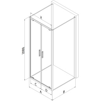 Mexen Exo-3S kabina prysznicowa 3-ścienna uchylna 80 x 120 cm, transparent, czarna - 8182-080-120-70-00-3S
