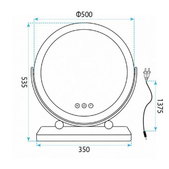 Zrcadlo LED MAKE-UP Chrome 50 cm