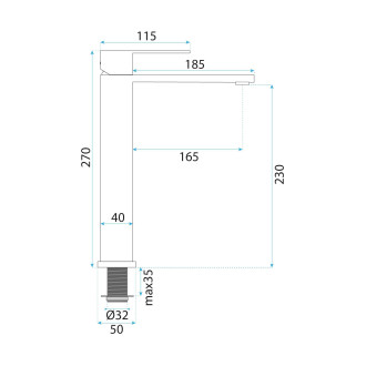Koupelnová baterie Rea Hunter Brush Gold High