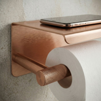 Držák na toaletní papír s poličkou 6613 Modern Copper Brush