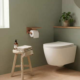 Držák na toaletní papír s poličkou 6613 Modern Copper Brush