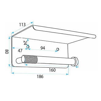 Držák na toaletní papír s poličkou 6613 Modern Copper Brush