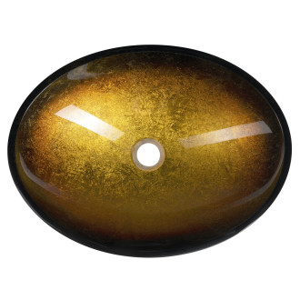 SELVA skleněné umyvadlo na desku 50,5x38cm, zlatá