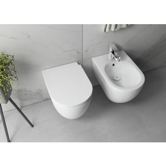 INFINITY závěsná WC mísa, Rimless, 36,5x53cm, bílá mat