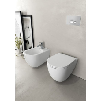 INFINITY závěsná WC mísa, Rimless, 36,5x53cm, bílá mat