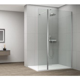 ESCA CHROME sprchová zástěna, fixní sklo 1200 mm, otočný panel 400 mm