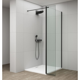 ESCA BLACK MATT sprchová zástěna, fixní sklo 800 mm, otočný panel 600 mm