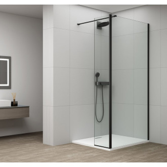 ESCA BLACK MATT sprchová zástěna, fixní sklo 900 mm, otočný panel 600 mm ES3A90B60B