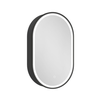 Zrcadlová skříňka s osvětlením SAT 50x80 cm kov černá SATZGALED5080CE