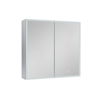 Zrcadlová skříňka s osvětlením SAT 60x60 cm kov hliník SATZGALED6060AL