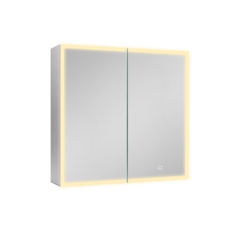 Zrcadlová skříňka s osvětlením SAT 60x60 cm kov hliník SATZGALED6060AL