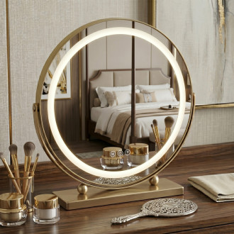 REA Zrcadlo LED MAKE-UP L.Gold 40 cm HOM-01809