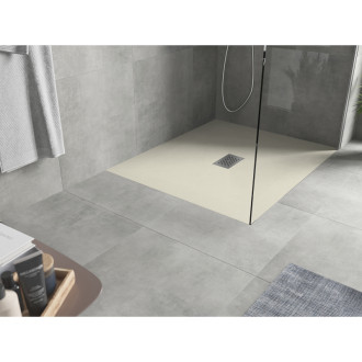 Mexen Hugo brodzik prostokątny SMC 120 x 100 cm, beżowy, maskownica inox - 42691012-X