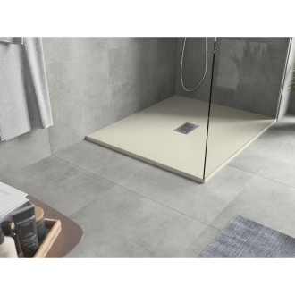 Mexen Hugo brodzik prostokątny SMC 120 x 100 cm, beżowy, maskownica inox - 42691012-X
