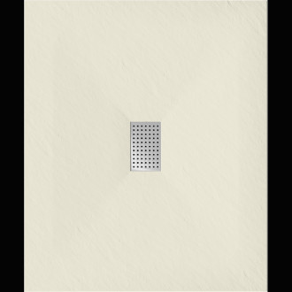 Mexen Hugo brodzik prostokątny SMC 120 x 100 cm, beżowy, maskownica inox - 42691012-X