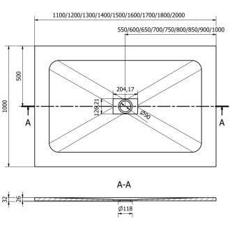 Mexen Hugo brodzik prostokątny SMC 120 x 100 cm, beżowy, maskownica inox - 42691012-X