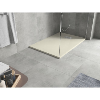 Mexen Hugo brodzik prostokątny SMC 120 x 70 cm, beżowy, maskownica inox - 42697012-X
