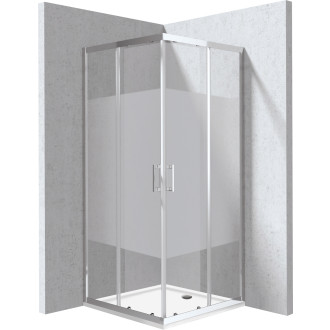 Deante Sprchový kout KYC_0E88P, chrom, vzor Belt + vanička KTJ_082B, 80 × 80 cm KYCP0E88P